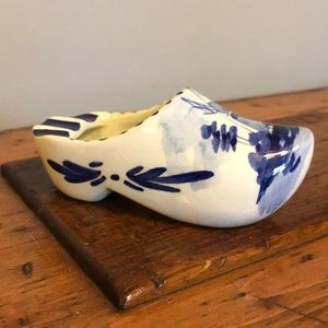 Vintage signed Delft Blue ceramic Dutch clog